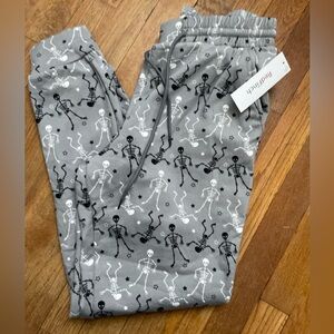 Juniors Size Medium Gray Skeleton Print Joggers By Red Finch M